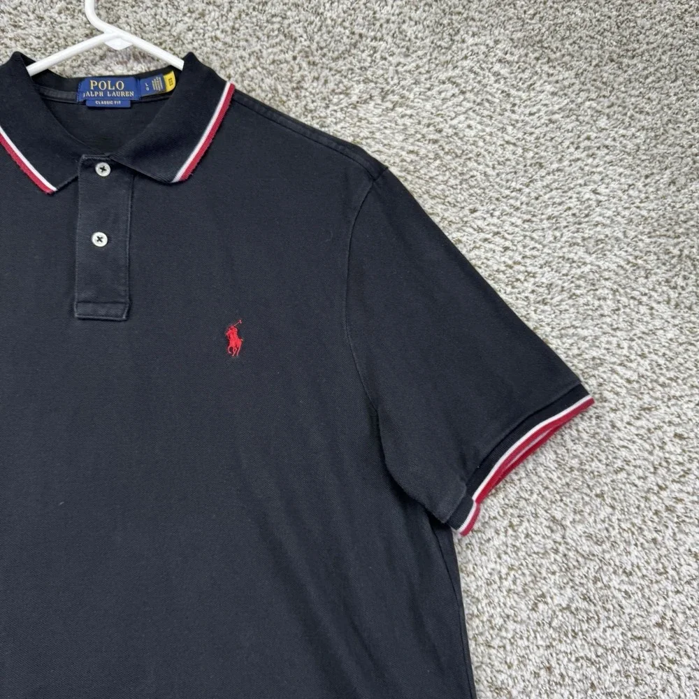 Polo Ralph Lauren Polo Shirts Men's Size Large Black Classic Fit 100% Cotton
